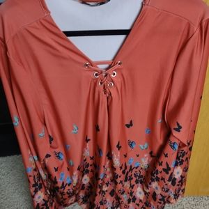 Lilly burnt orange long sleeve top 2x